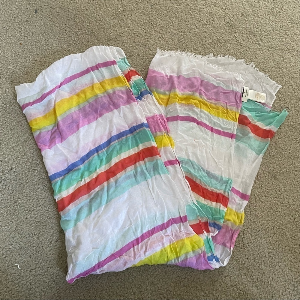 Kade Spade lightweight rainbow wrap scarf beach coverup